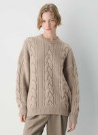 Ariantz Heritage Merino Wool Cable Knit Crewneck Sweater